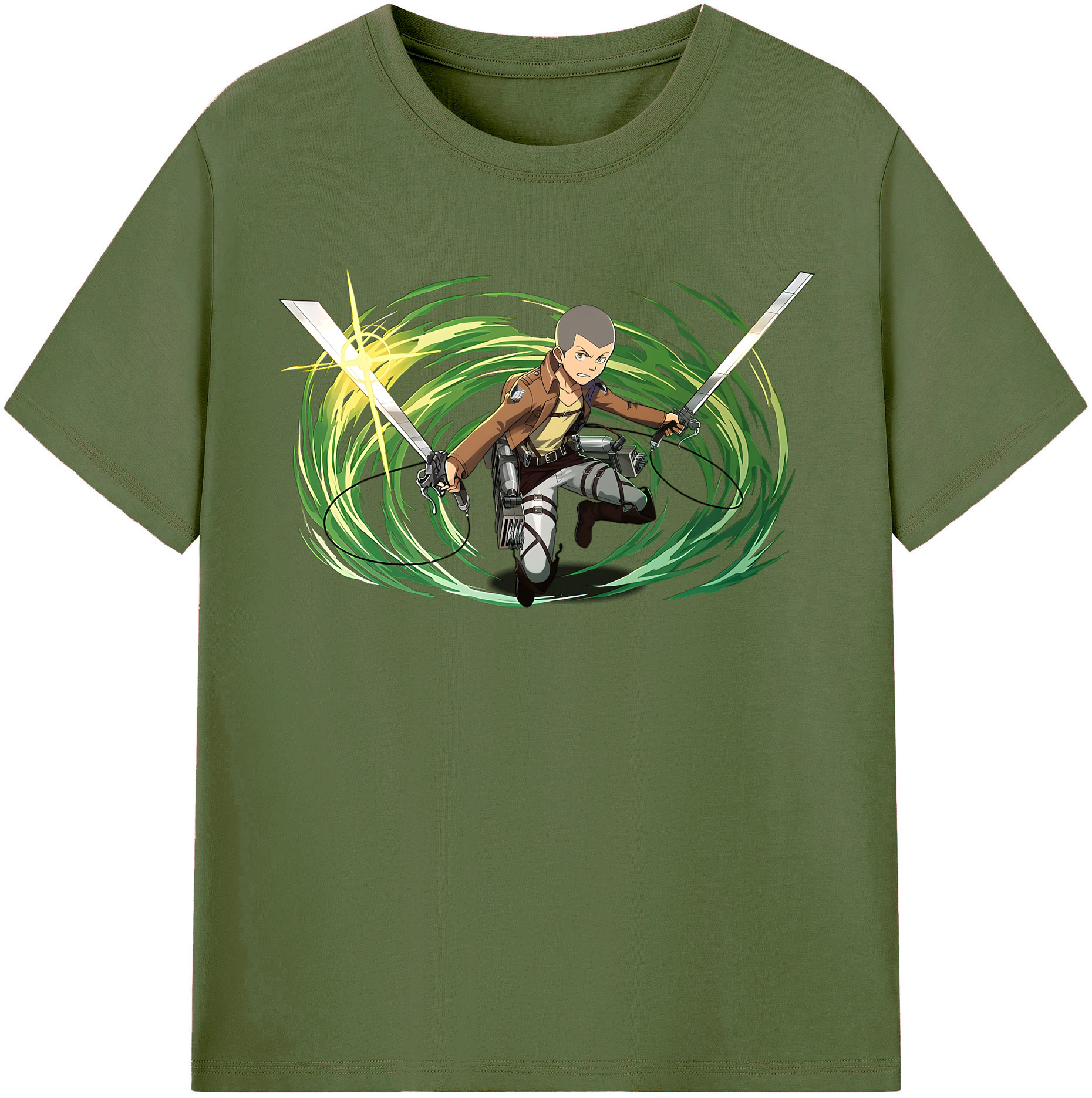 （画像用） 進撃の巨人 コニー·スプリンガー Attack on Titan Connie Springer 綿100％半袖Tシャツ（フロントプリント）